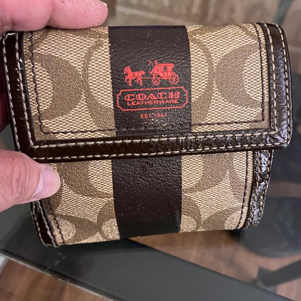 Coach Tri-Fold  Brown Wallet